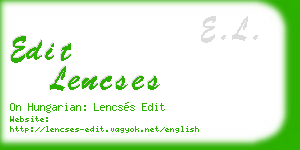 edit lencses business card