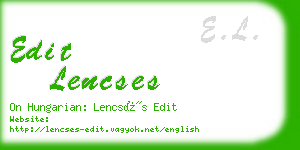 edit lencses business card